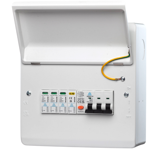 WCED WRCUSP440C 4 Pole SPD + 4 Pole 40A C Curve Type A RCBO with Metal Enclosure