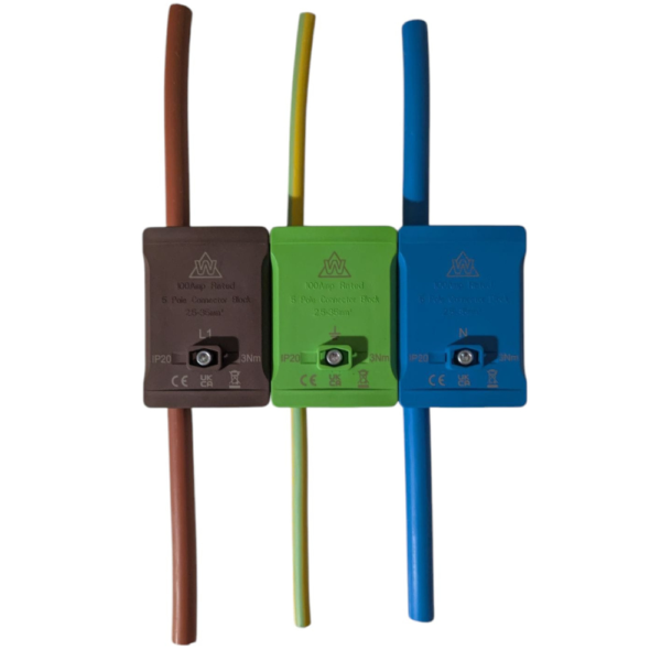 WCED Single Pole 100A Terminal Block - Brown