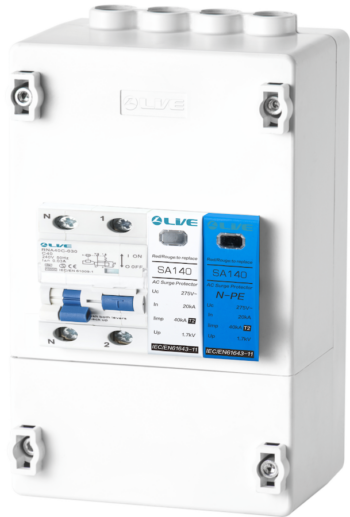 Live Electrical PEN4-SNR DP 40A C Curve RCBO with SPD
