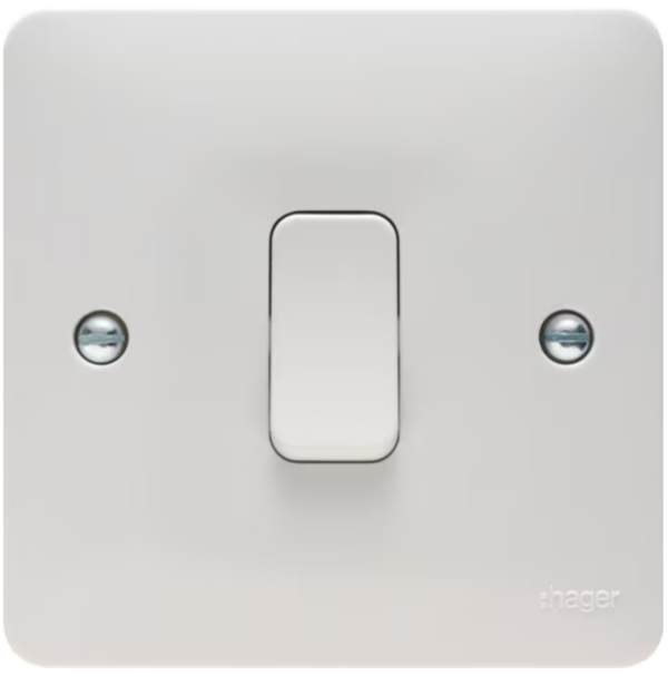 Hager WMPS11 Hager Sollysta WMPS11 10A 1 Gang 1 Way Wall Switch