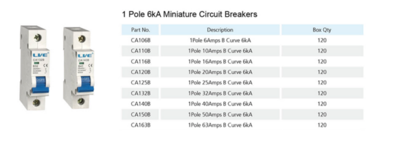 Live Electrical CB116C Live Electrical CB116C 16A Curve C 10kA MCB 2