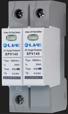 Live Electrical SPV240/1 Live Electrical 2P 20kA/40kA Type 2 DC Surge Device For Circuits up to 600V