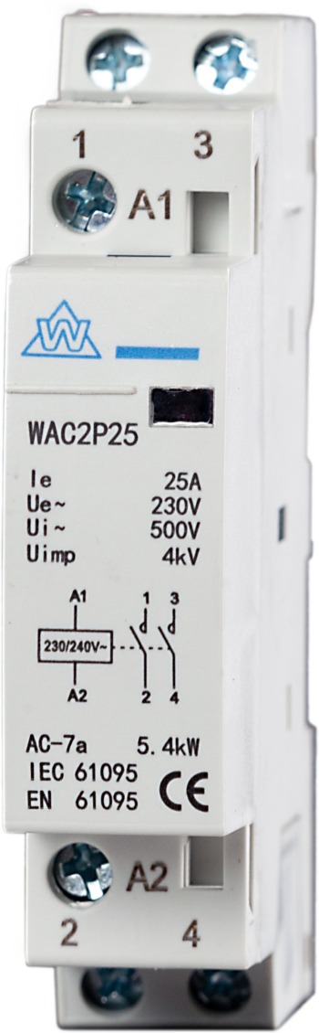 WCED WAC2P25 WCED 2 Pole 25A 2NO AC Contactor 1