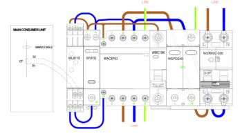 WCED WMEPME10/LB PME Fault Detection Unit with Load Management 10 Mod c/w C40 RCBO Relays and SPD 2