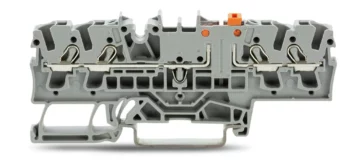 Wago 2002-1871 Wago 2002 4-Conductor Disconnect/Test Terminal Block - 2.5 mm² Grey 2