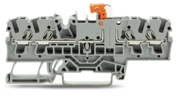 Wago 2002-1871 Wago 2002 4-Conductor Disconnect/Test Terminal Block - 2.5 mm² Grey 1