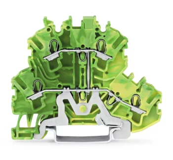 Wago 2002-2207 Wago 2002 Double-Deck 4-Conductor Ground Terminal Block - 2.5 mm² Green-Yellow 1