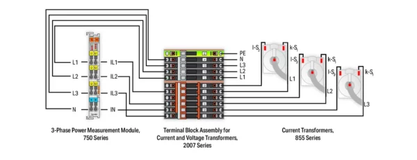 Wago 2007-8873 Wago 2007 Compact Terminal Block for Current and Voltage Transformers - 6 mm² Multicoloured 3