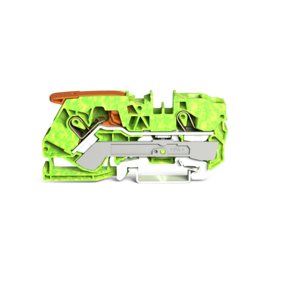 Wago 2110-1207 Wago 2110 2-Conductor Ground Terminal Block with Lever and Push-In Cage Clamp - 10 mm² Green-Yellow 1
