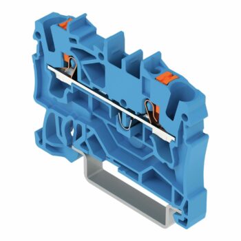 Wago 2202-1204 Wago 2202 2-Conductor Through Terminal Block with Push-Button and Push-In Cage Clamp - 800V 24A 2.5 mm² Blue 2