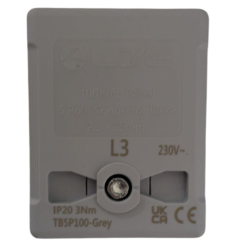 Live Electrical TB5P100-GREY Grey Terminal Block