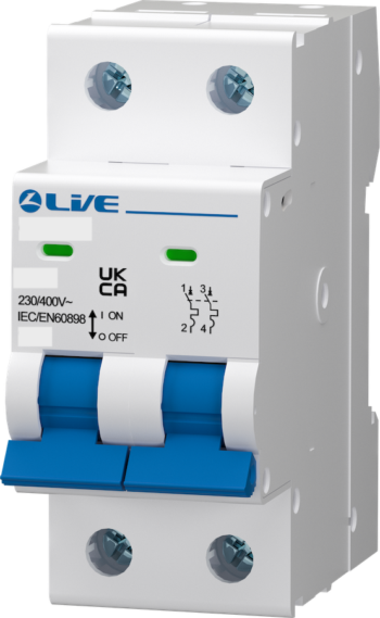 Live Electrical CB206C 2 Pole MCB 6A C Curve