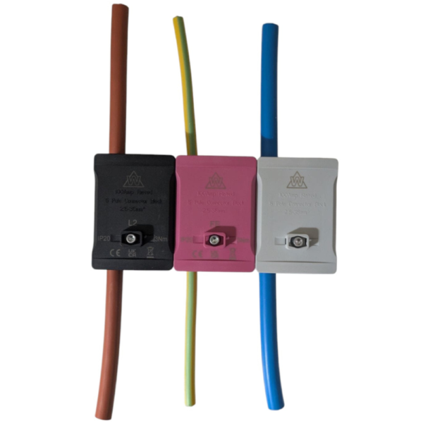 WCED WTB5-BK 5Way 100A Single Pole Terminal Block Black