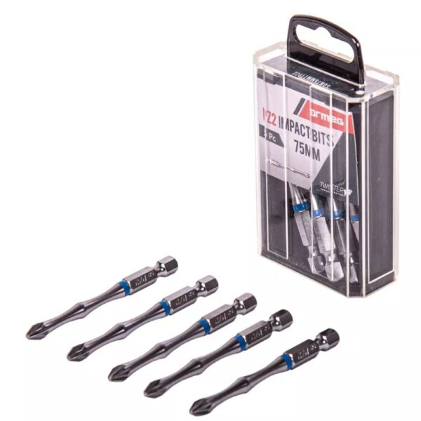 Armeg SDB75MMTTPZ2 PZ2 75mm Impact Bits - 5pc