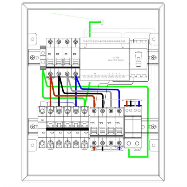 matt:e ARD-1-63-TP-SPD EV Connection Centre with O-PEN 63A TPN and Type 2 SPD
