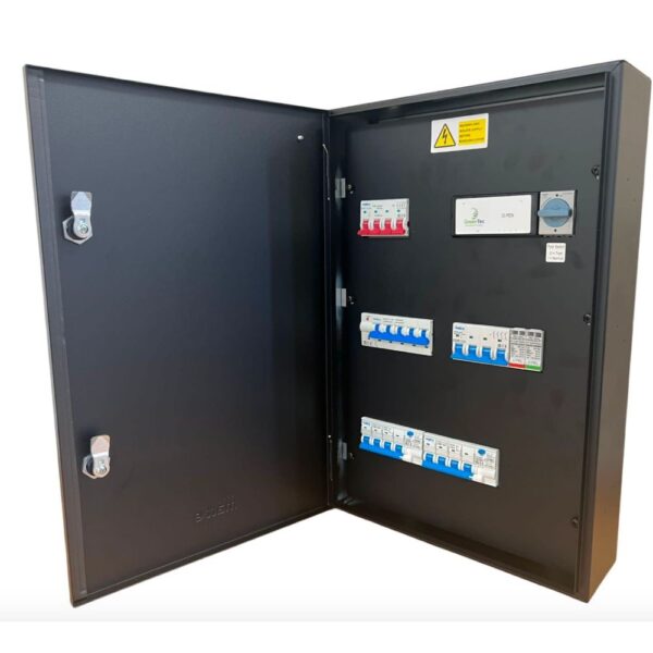 matt:e ARD-2-32-TP-R-SPD EV Connection Centre with O-PEN, 2 x 32A TPN Type A RCBOs & Type 2 SPD