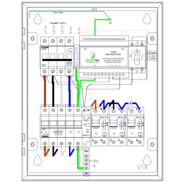 matt:e EVU-3-32-R Three-Phase EV Consumer Unit with O-PEN® Technology & 3 x 32A Type A RCBOs