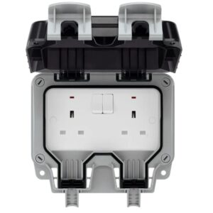 BG IP66 13A Weatherproof Outdoor Socket with LED indicators and lockable lid