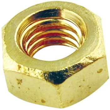 Olympic Fixings 216-355-075 M4 Brass Hexagon Nuts – corrosion-resistant 7mm brass nuts for M4 fixings.